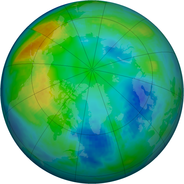Arctic ozone map for 07 November 1983